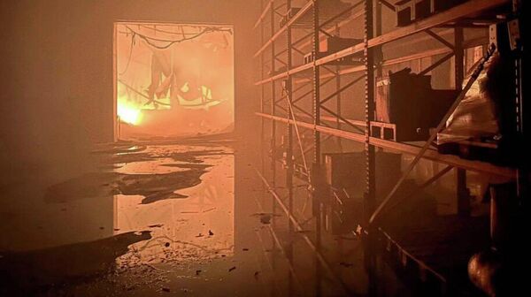 пожар в Киевской области (склад Рошен)