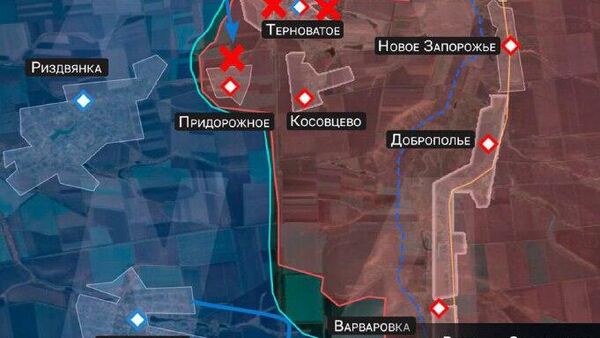 ВС РФ отражают контрнаступление ВСУ около населённого пункта Терноватое на границе Запорожской и Днепропетровской областей