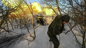 Боевая работа расчета пушки М-46 спецназа Ахмат на Сумском направлении