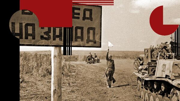 Освобождение Донбасса от немецко-фашистских оккупантов. На одной из фронтовых дорог Сталинской области (ныне Донецкой Народной Республики). 1943 год.