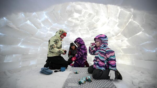 Фестиваль по строительству снежных хижин в Новосибирске