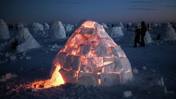 Фестиваль по строительству снежных хижин в Новосибирске