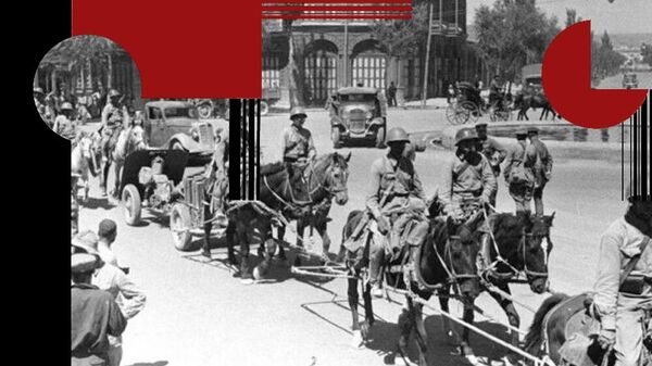 Советская артиллерия в Тебризе, 30 августа 1941 года