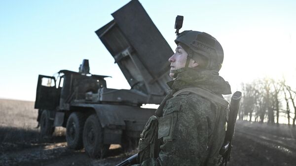 Боевая работа расчета РСЗО Град группировки войск Центр на Днепропетровском направлении СВО