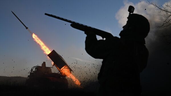 Боевая работа расчета РСЗО Град группировки войск Центр на Днепропетровском направлении СВО