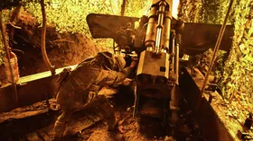 Боевая работа пушки Гиацинт-Б группировки войск Центр