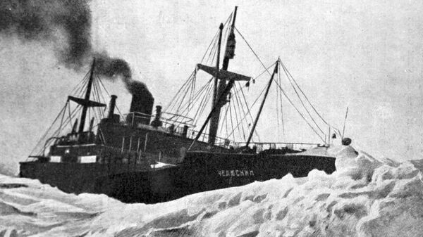 Пароход Челюскин в январе 1934 года