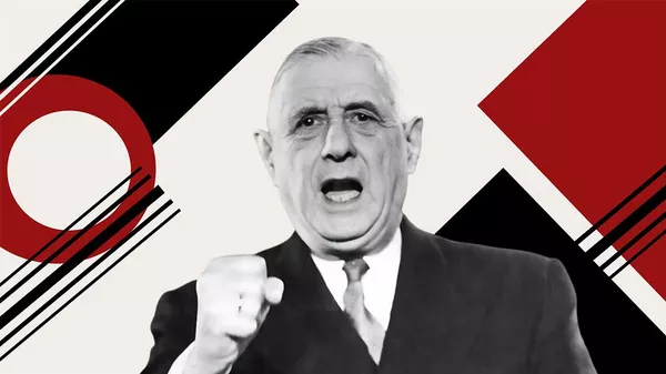 Шарль де Голль во время обращения по алжирскому вопросу на национальном референдуме, 1962 год