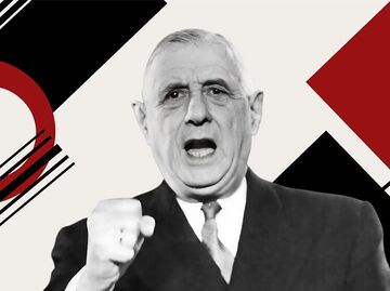 Шарль де Голль во время обращения по алжирскому вопросу на национальном референдуме, 1962 год