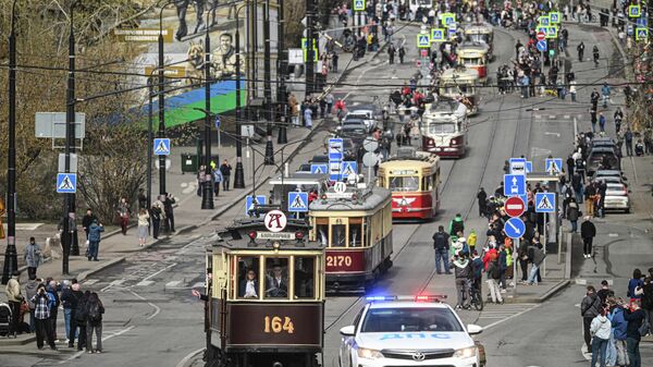 Парад трамваев в Москве