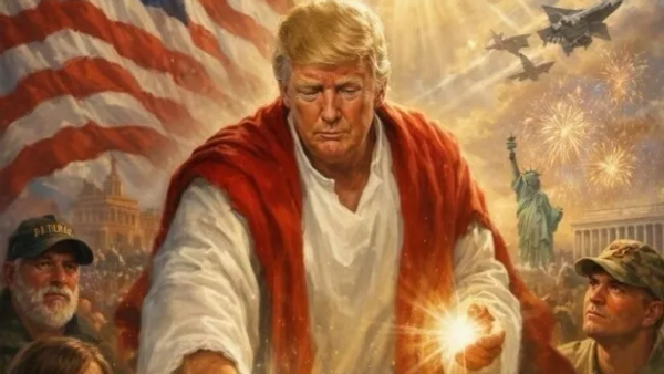 Президент США Дональд Трамп в образе Иисуса Христа / Truth Social