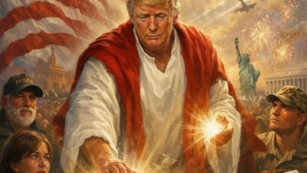 Президент США Дональд Трамп в образе Иисуса Христа / Truth Social