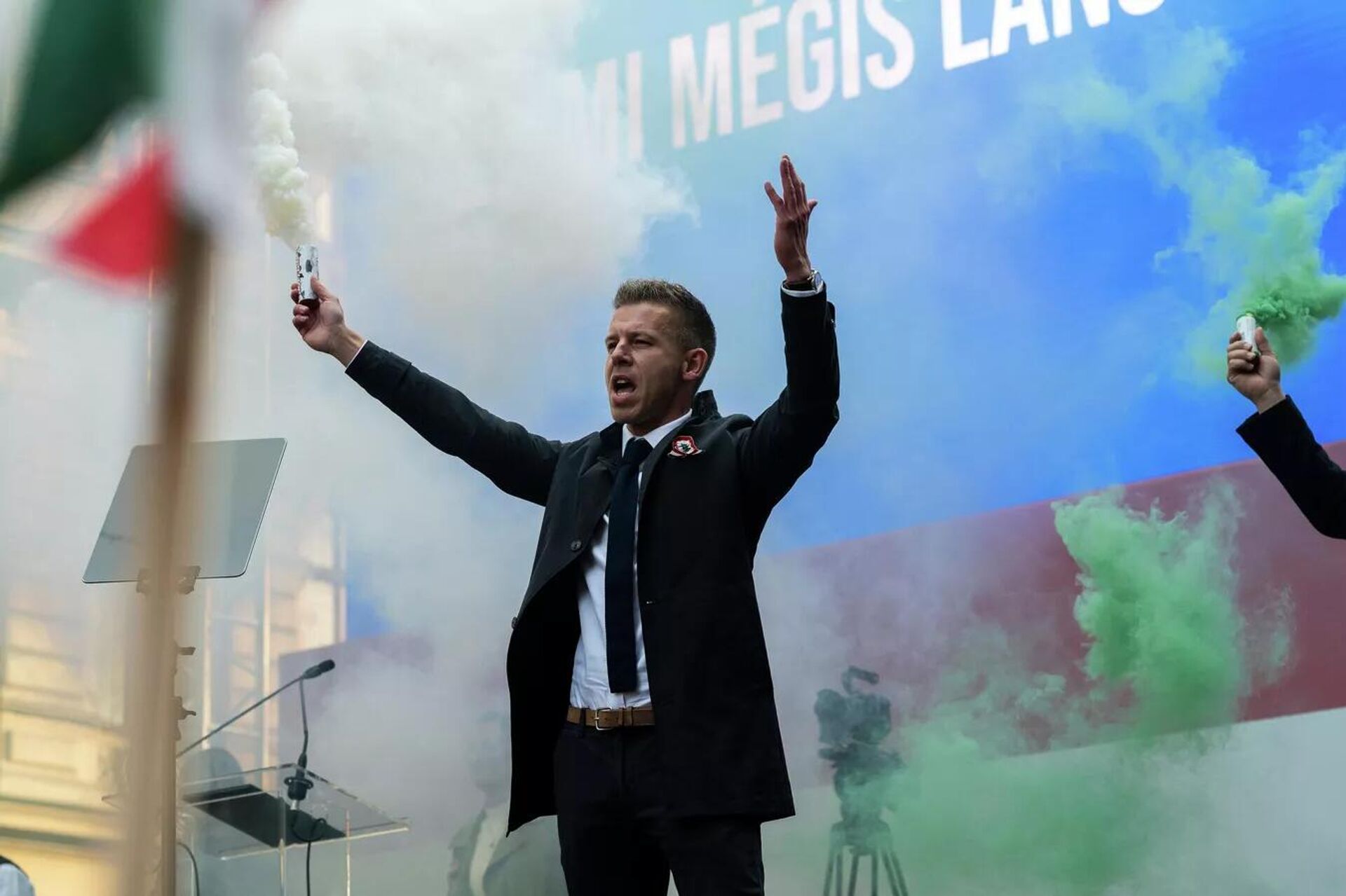 Петер Мадьяр во время митинга в Будапеште, Венгрия - РИА Новости, 1920, 19.04.2026