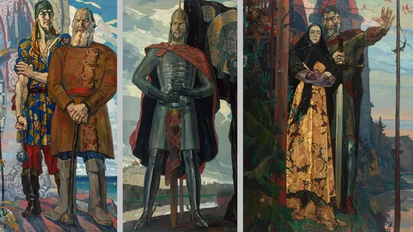 Павел Корин Александр Невский, 1942-43 годы, ГТГ (фрагмент)