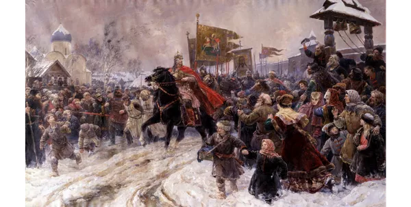 Владимир Серов Въезд Александра Невского во Псков после Ледового побоища, 1945 год, ГРМ