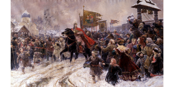 Владимир Серов Въезд Александра Невского во Псков после Ледового побоища, 1945 год, ГРМ