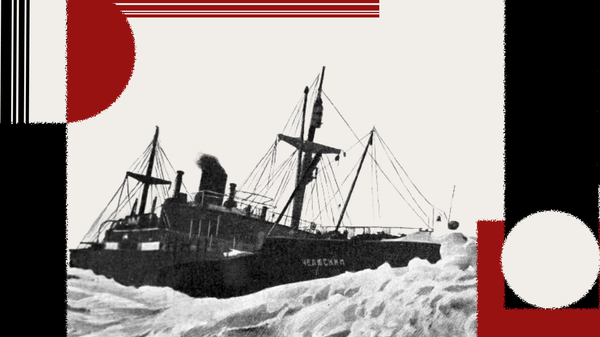 Пароход Челюскин в январе 1934 года