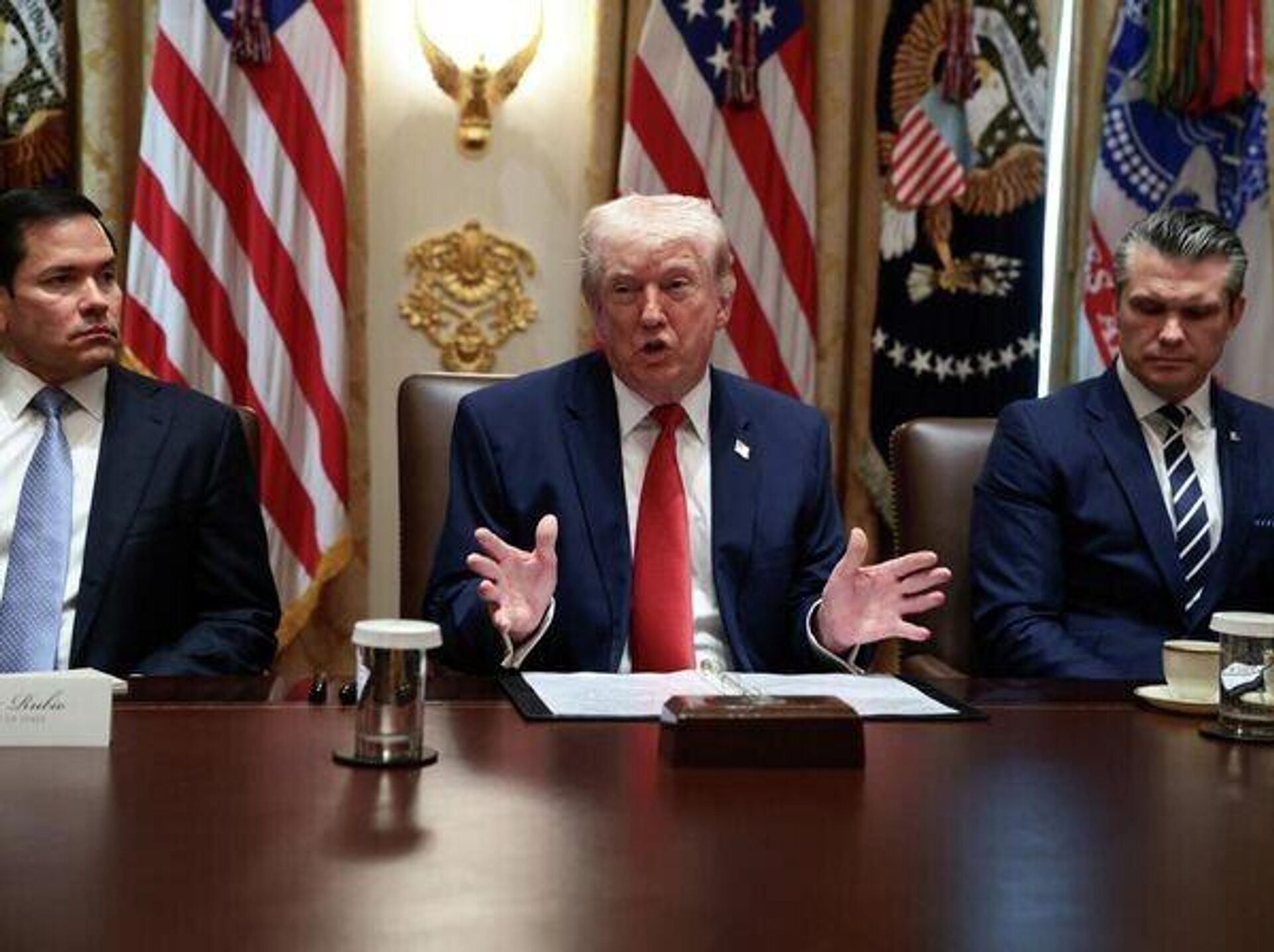 Трамп, Рубио и Хегсет - РИА Новости, 1920, 26.04.2026