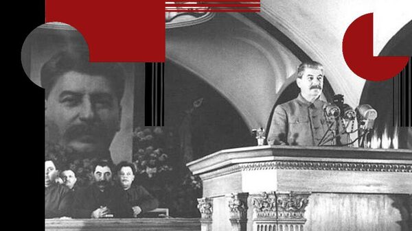 И.В. Сталин выступает в метро 6 ноября 1941 года