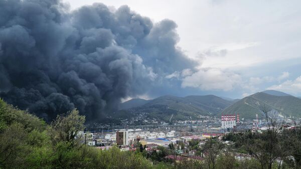 Пожар на морском терминале в Туапсе