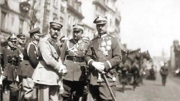 Юзеф Пилсудский, Тадеуш Розвадовский и Казимеж Соснковский, 1923 год