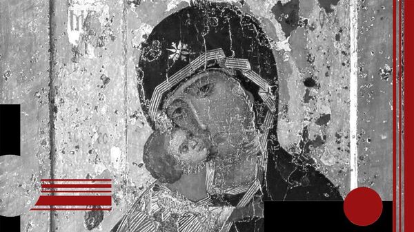 Владимирская икона Божией матери (фрагмент)