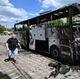 Последствия беспилотной атаки со стороны ВСУ на автобус в ДНР