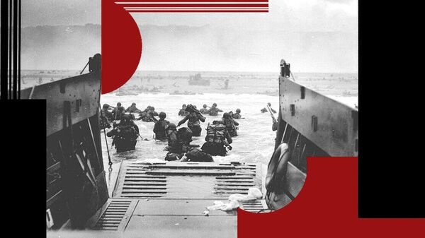Американские десантники на Омаха-бич, 6 июня 1944 года