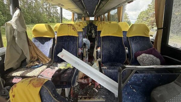 автобус в Брянской области после удара БПЛА ВС Украины автобус в Брянской области после удара БПЛА ВС Украины