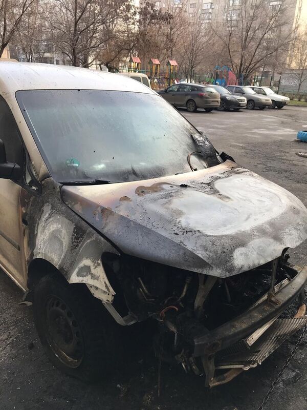 Сгоревшая машина Бирзулова