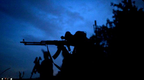 Боевая работа мобильной огневой группы отряда Русь в ЛНР