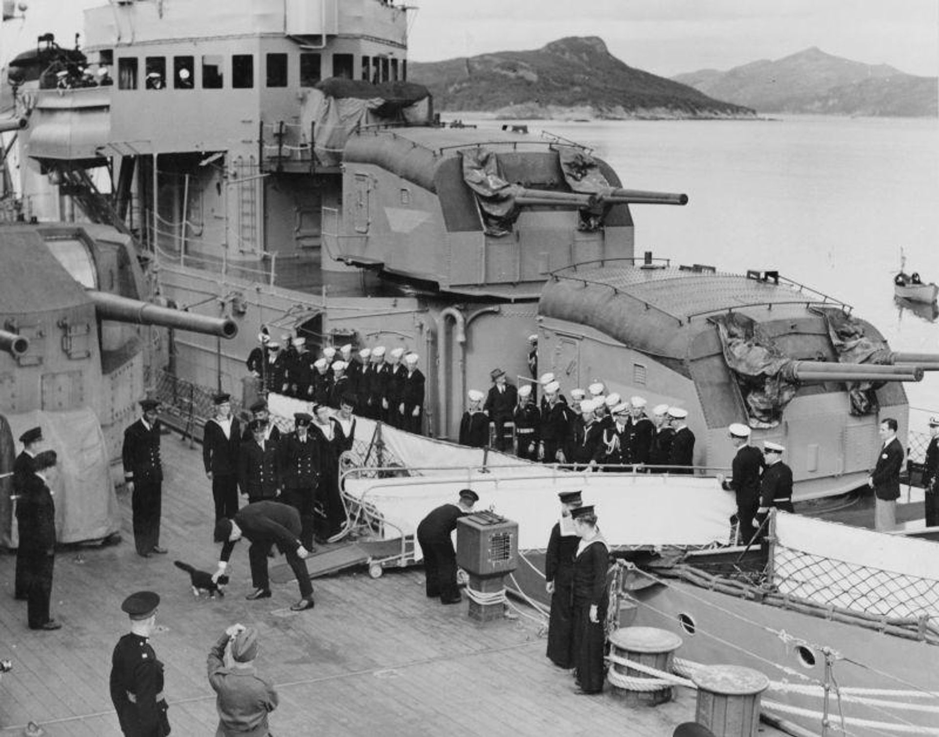 Уинстон Черчилль и котик на борту линкора Prince of Wales, 10 августа 1941 года Уинстон Черчилль и котик на борту линкора Prince of Wales, 10 августа 1941 года - РИА Новости, 1920, 10.08.2026