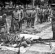 Японские солдаты капитулирующей 16 августа 1945 года Квантунской армии сдают свое оружие советскому офицеру