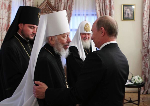 Митрополит Киевский и всея Украины Владимир с Президентом Владимиром Путиным