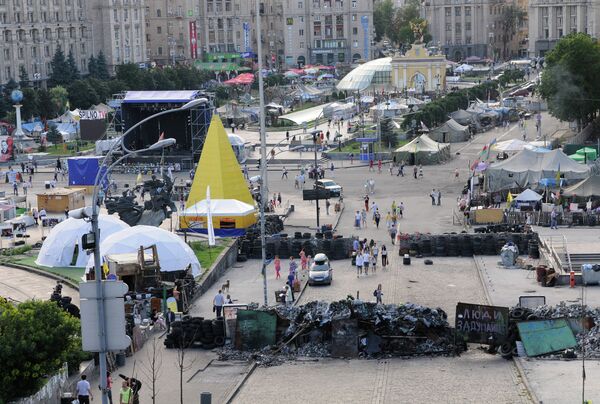 Палаточный лагерь на площади Независимости в Киеве
