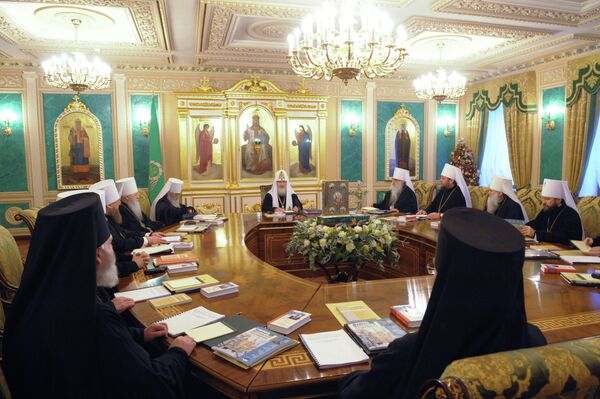 Заседание Священного Синода Русской православной церкви в Москве