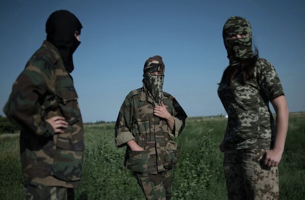 Женское подразделение батальона Русь в Донецке