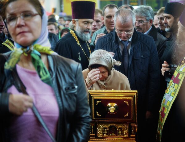 Мощи преподобного Сергия Радонежского доставили в Санкт-Петербург