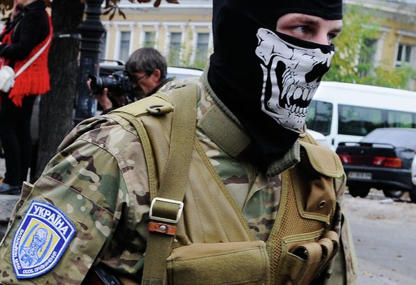 Отправка добровольческого батальона Сич в зону вооруженного конфликта