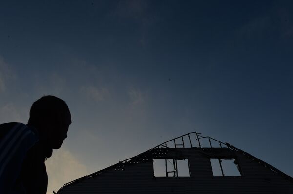 Последствия артиллерийского обстрела Донецка