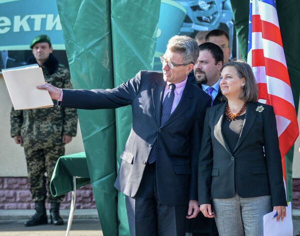 Встреча руководства пограничного ведомства с уполномоченным Государственного департамента США В.Нуланд и послом США в Украине Д.Пайеттом Встреча руководства пограничного ведомства с уполномоченным Государственного департамента США В.Нуланд и послом США в Украине Д.Пайеттом