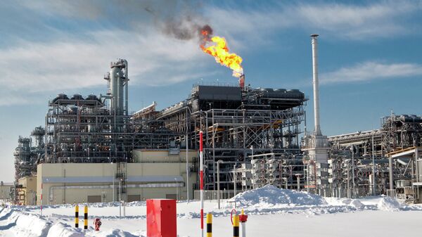 На территории первого в России завода по производству сжиженного газа (СПГ) на Сахалине
