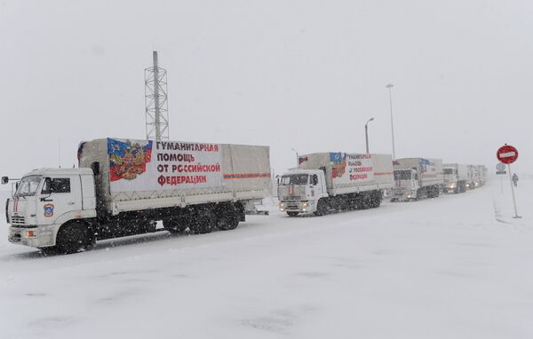 Восьмой российский гуманитарный конвой с помощью для Донбасса