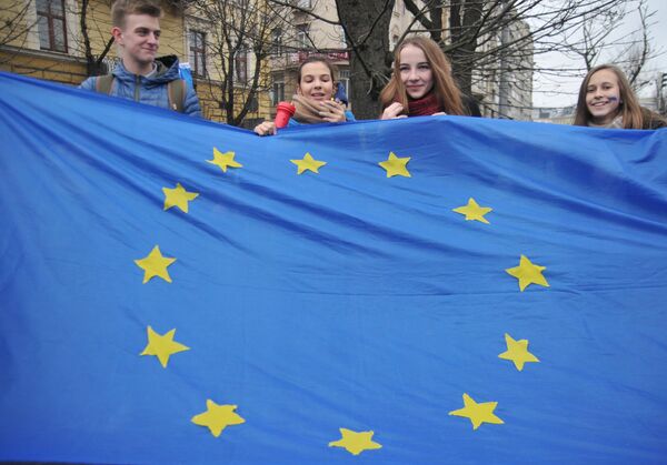 Студенческий митинг в поддержку евроинтеграции во Львове