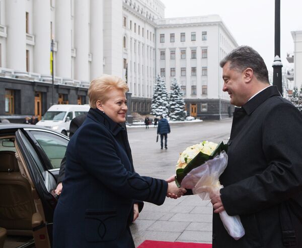 Встреча П.Порошенко и Д.Грибаускайте в Киеве