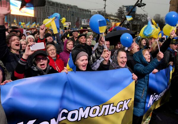 Митинг За единую Украину в Днепропетровске