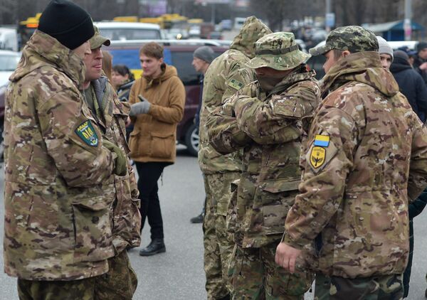 Акция протеста батальона Айдар в Киеве