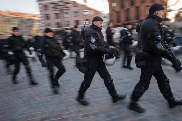 Шествие участников легиона Ваффен СС в Риге