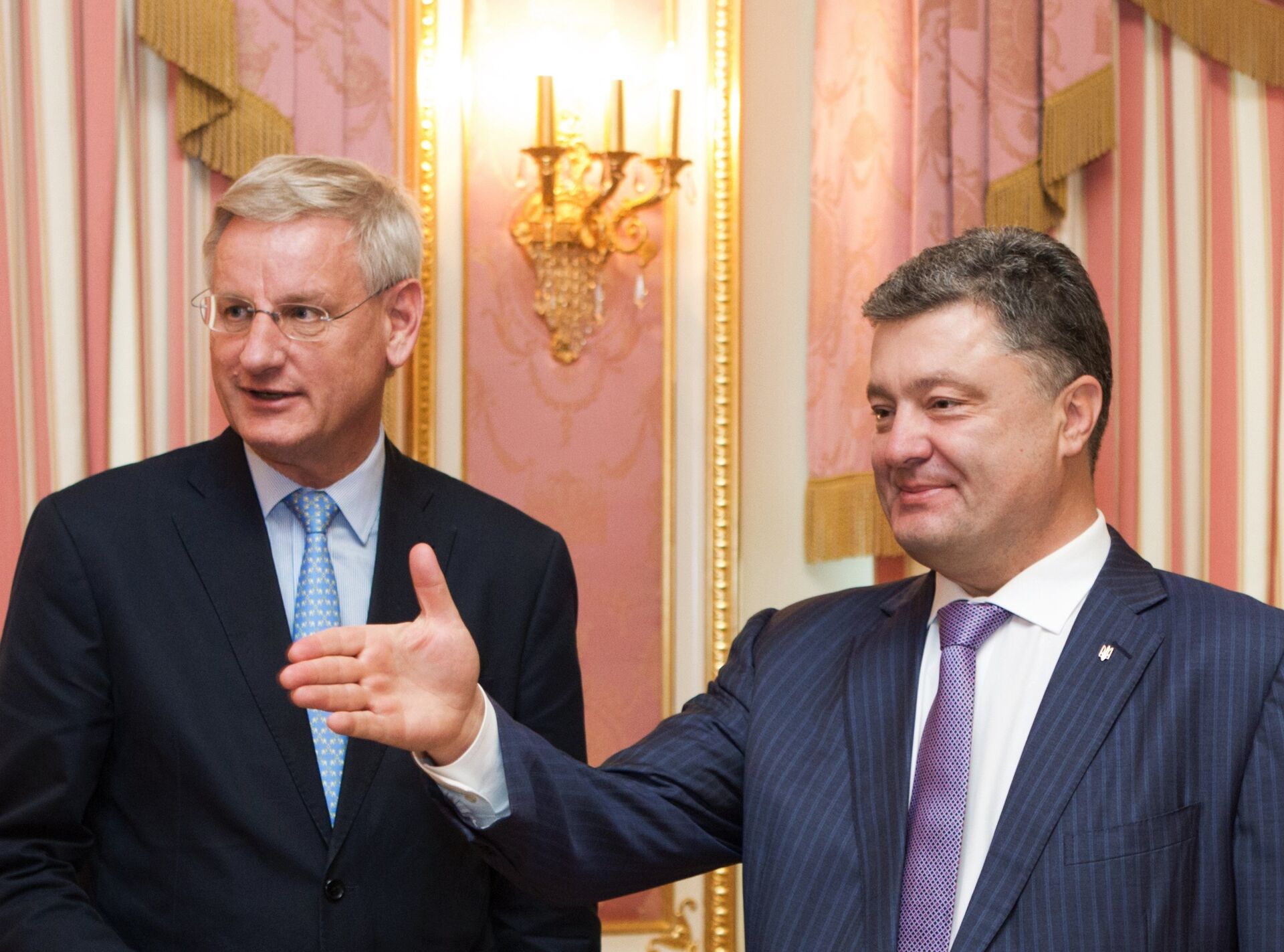 Президент Украины Петр Порошенко встретился с министром иностранных дел Швеции Карлом Бильдтом - РИА Новости, 1920, 24.04.2015