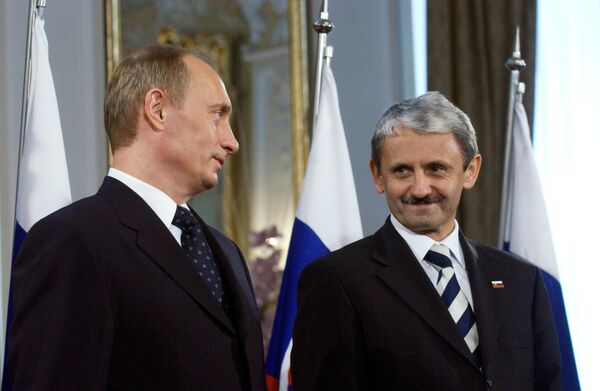 В.Путин, М.Дзуринда во время встречи В.Путин, М.Дзуринда во время встречи